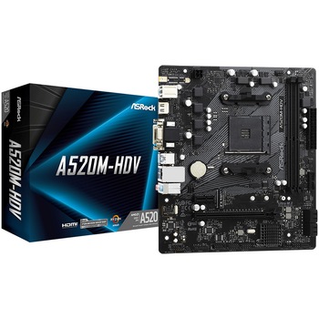 Placa de baza ASRock A520M-HDV, Socket AM4 Placa de baza ASRock A520M-HDV, Socket AM4