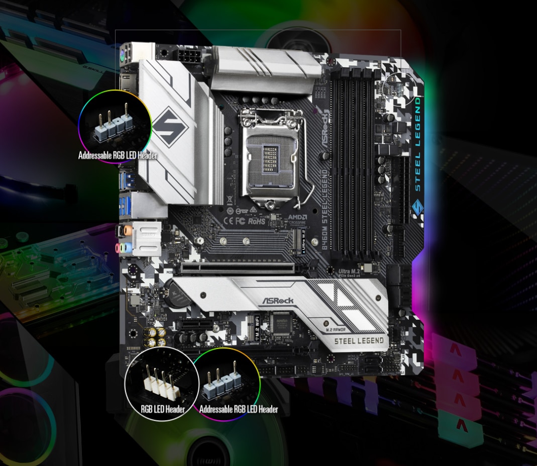 Placa de baza ASRock B460M STEEL LEGEND, Socket 1200 - eMAG.ro