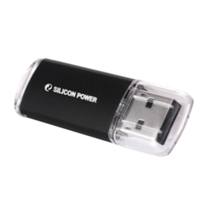 Flash Pen Silicon Power 32 GB, Ultima II I-Series, USB 2.0, alumínium, fekete, kiskereskedelmi