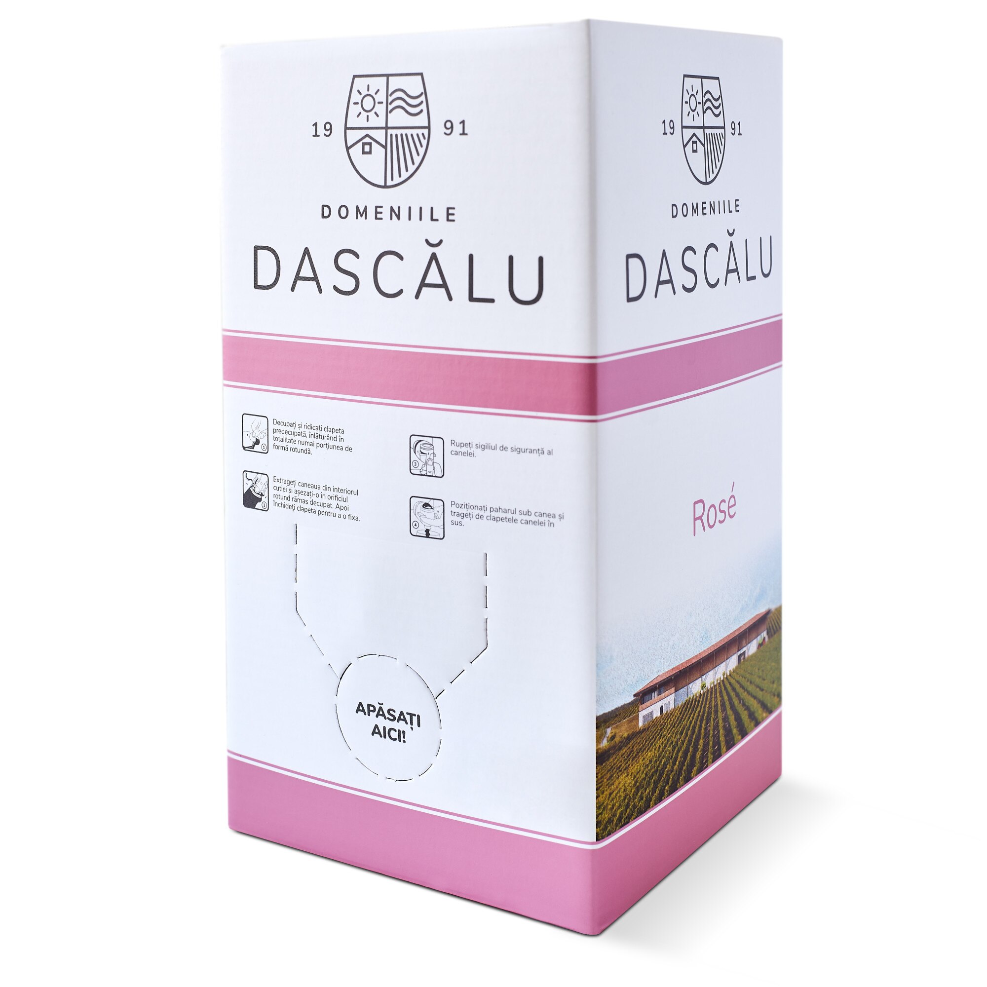 Vin Dascalu Vin Roze Demisec, Domeniile Dascalu, 2019, Syrah, D.O.C.-Vinju Mare ...