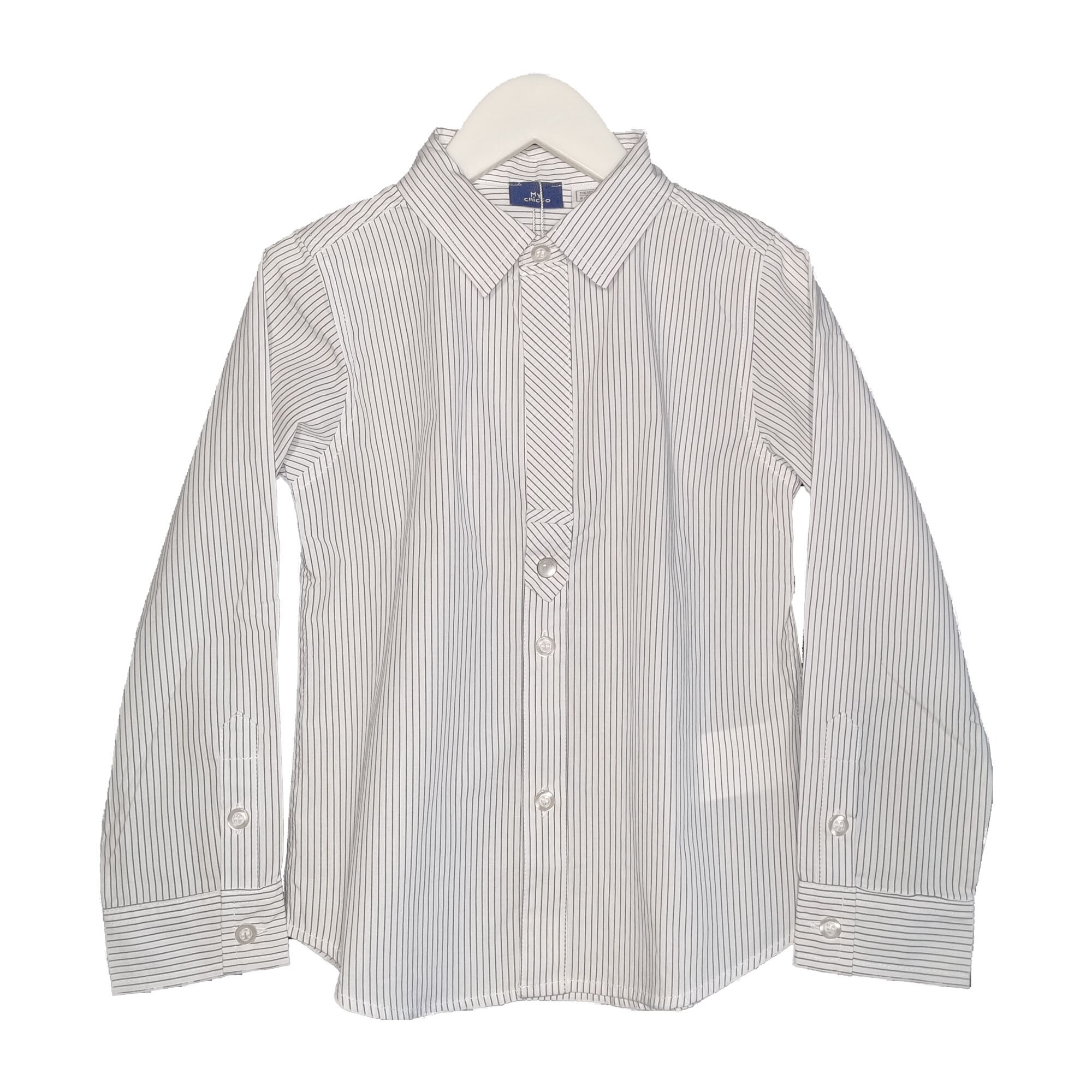 Camasa pentru baieti, alb cu dungi, Chicco, 116 cm 6 ani