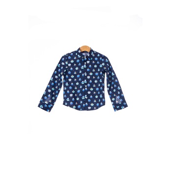 Camasa baieti BE YOU print barcute, Albastru marin Camasa baieti BE YOU print barcute, Albastru marin