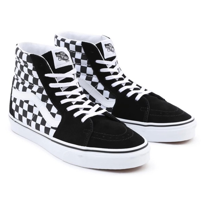 Vans, Pantofi sport inalti cu insertii de piele intoarsa SK8, Negru