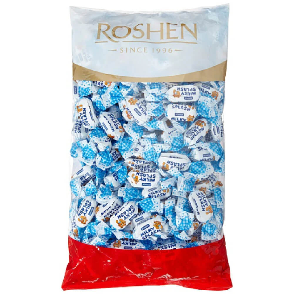 Caramele Roshen Milky Splash, 1Kg, Gust de Lapte