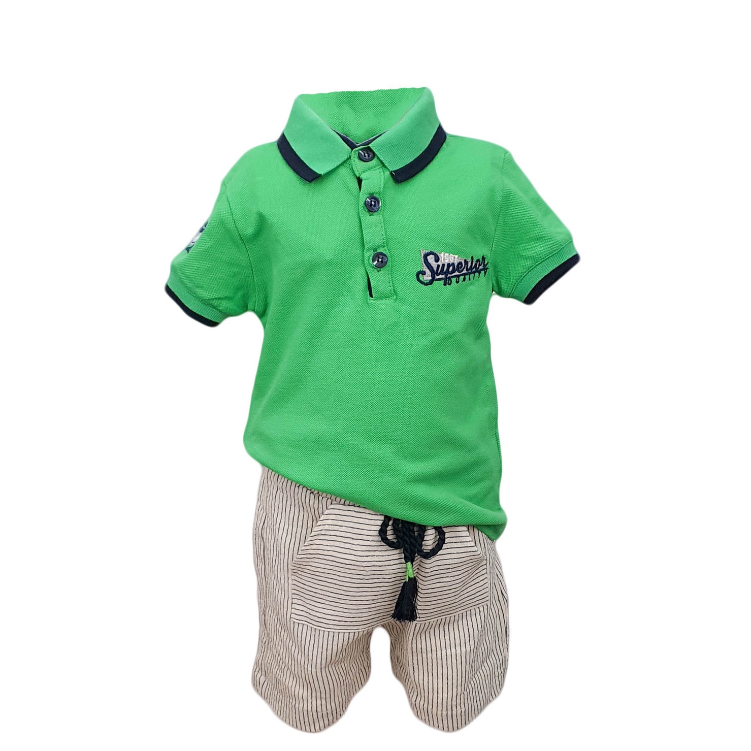 Compleu baieti Fantasia Land, Verde-gri