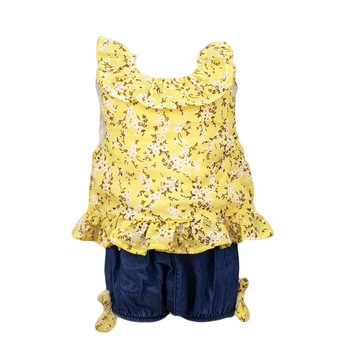 Compleu bebe, 2 piese Fantasia Land, Galben/Bleumarin Compleu bebe, 2 piese Fantasia Land, Galben/Bleumarin