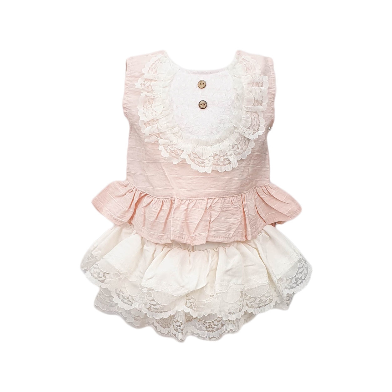 Compleu bebe Fantasia Land, Roz-alb