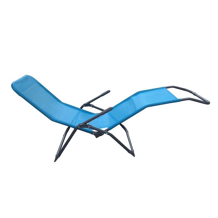 Yana ROMA összecsukható napágy, acélvázas, textil ülés, 139 x 60 x 99 cm, kék