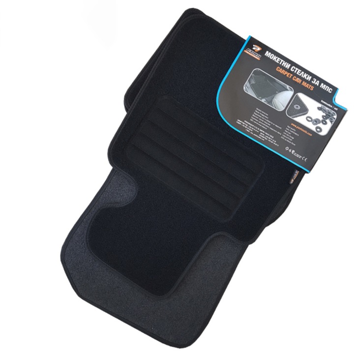 Комплект автомобилни стелки Paolo, Citroen C3 2009-2016, мокет, черни, 4 броя