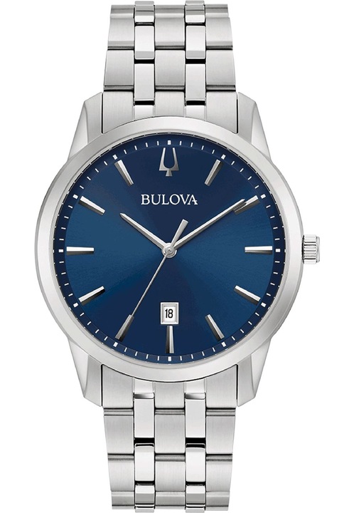 Мъжки аналогов часовник, Bulova, 96B338, 40 мм, сребрист/син