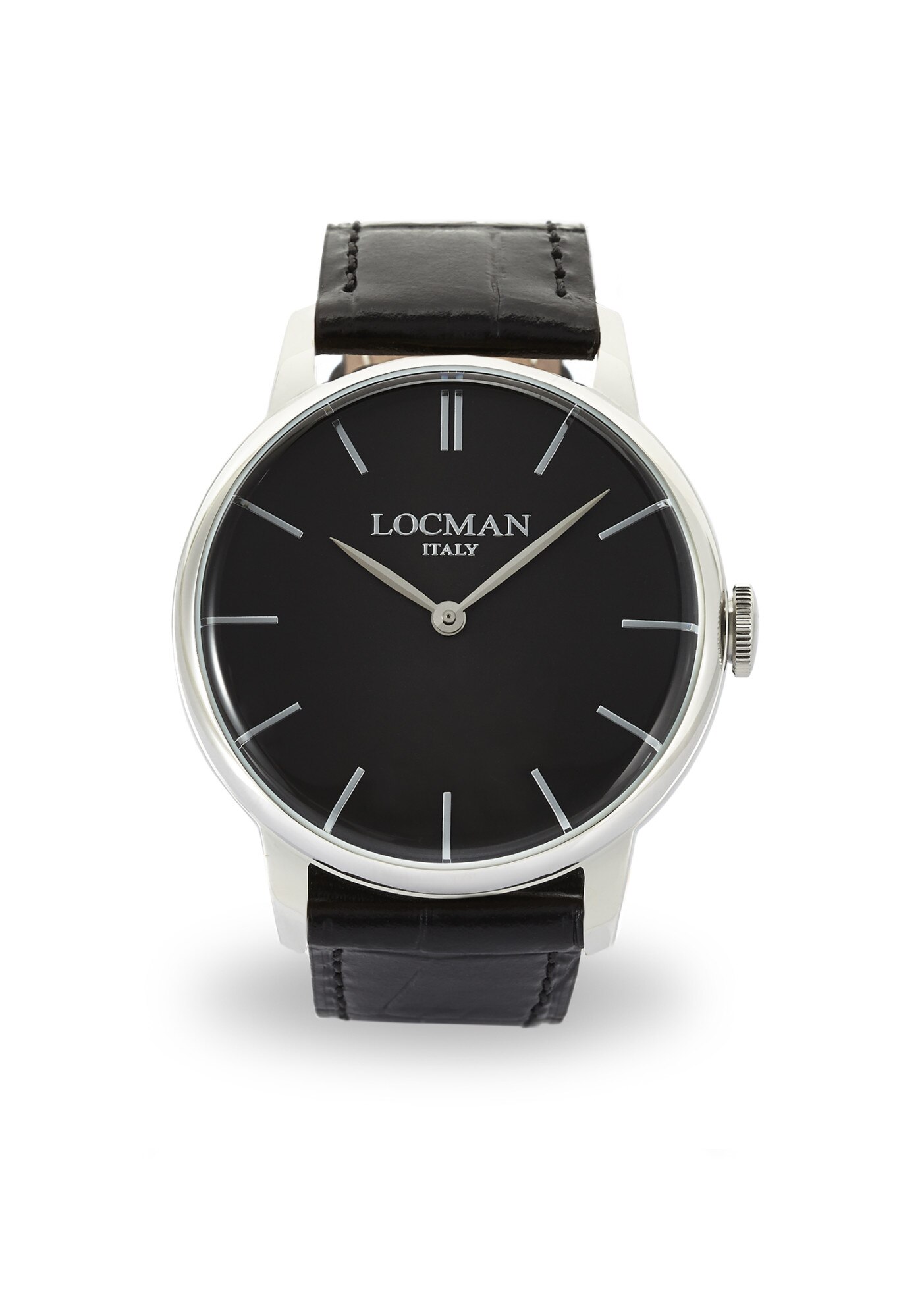 Ceas barbati, Locman, Analog, Negru/Argintiu