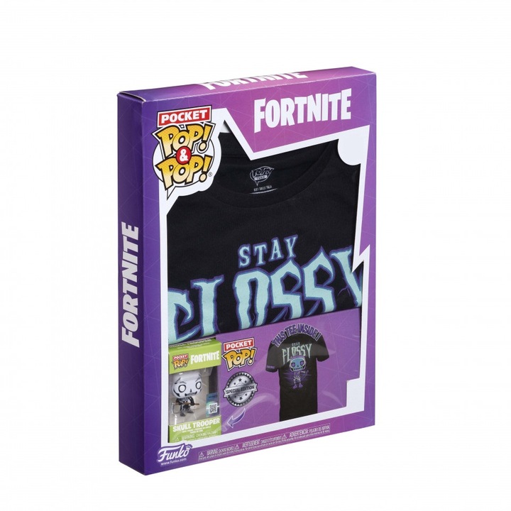 Set Pocket Pop! Tricou, Fortnite, Skull Trooper M