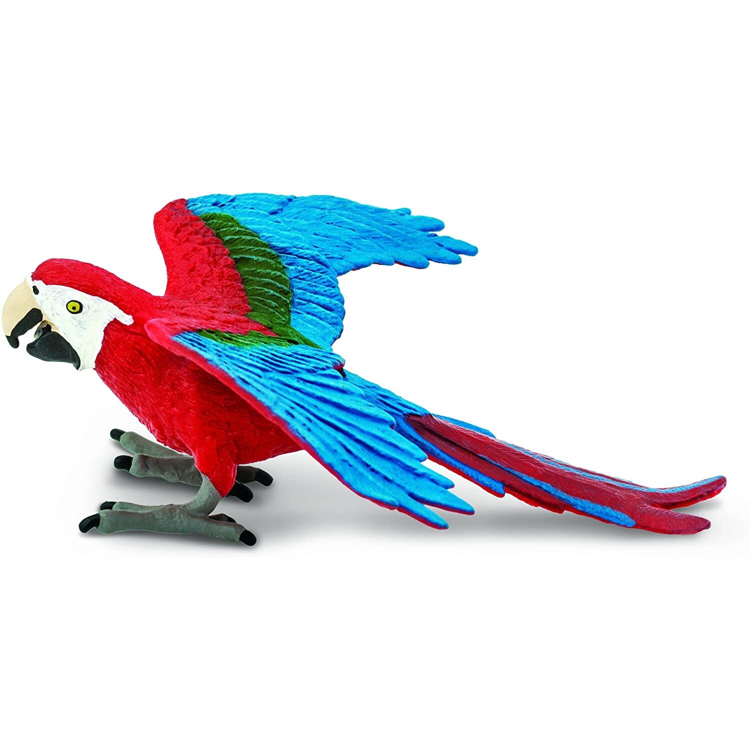 Figurina - Green Winged Macaw, Rosu, 9 cm