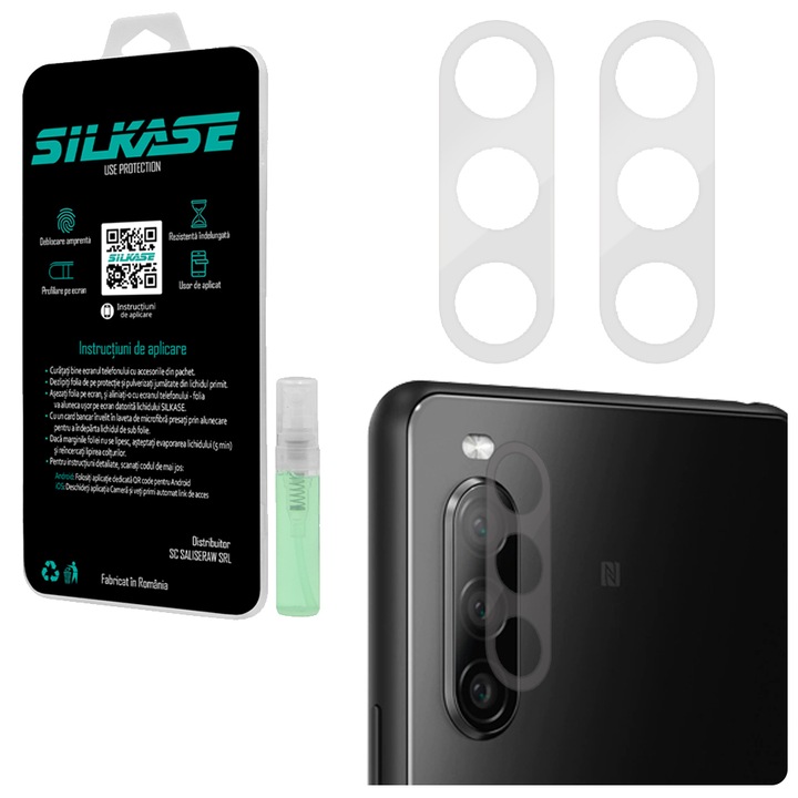 Комплект 3 фолиа SILKASE за Sony Xperia 10 II, защита на камерата, възобновяем силикон