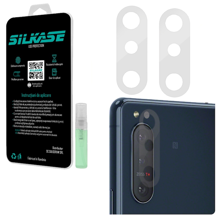 Комплект 3 фолиа SILKASE за Sony Xperia 5 II, защита на камерата, възобновяем силикон