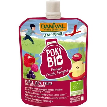 Piure de Mere, Fructe Rosii si Coacaze Negre Bio 90 grame Danival Piure de Mere, Fructe Rosii si Coacaze Negre Bio 90 grame Danival