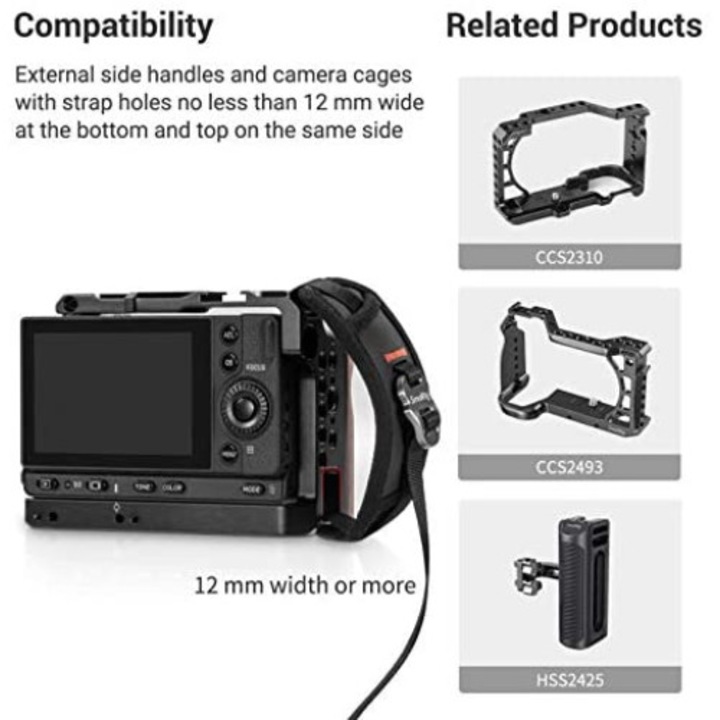 Каишка за ръка SmallRig PAC2456, за фотоапарати, видеокамери, универсална