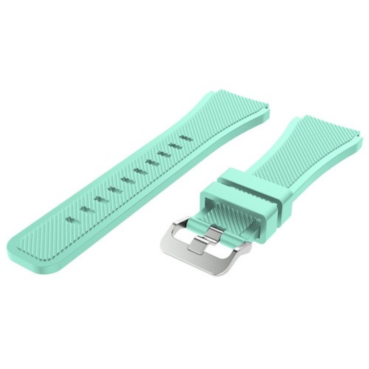 MTP szilikon szíj, kompatibilis a Xiaomi AmazFit Stratos eszközzel, átlós csíkok, gyorskioldó teleszkópokkal, 22mm, tengerzöld