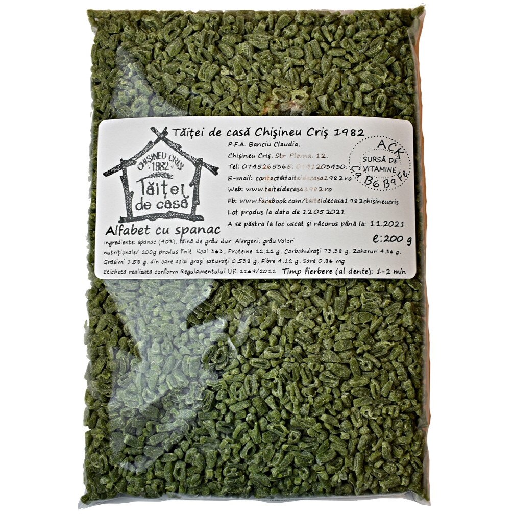 Paste alfabet cu spanac 200g