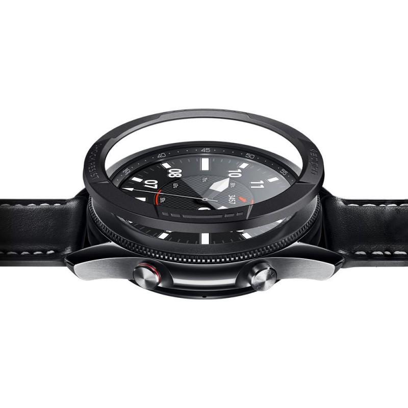 Rama ornamentala aluminiu Spigen Chrono Shield compatibila cu Samsung Galaxy Watch 3 (45mm) Black