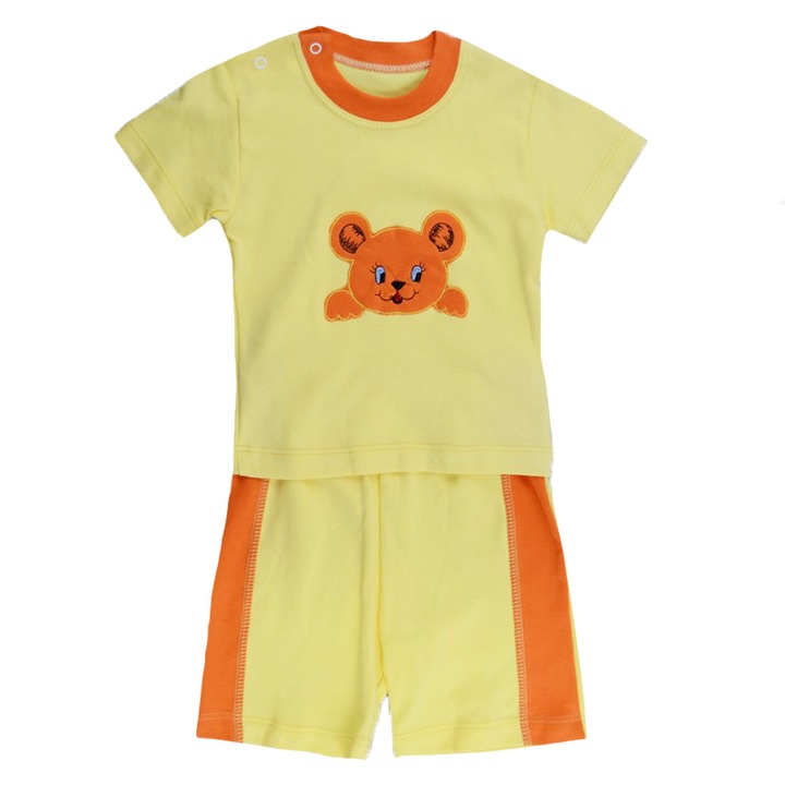 Compleu 2 piese de vara pentru baieti Mini Junior 32-36G-62-68 cm, Galben 62-68 CM