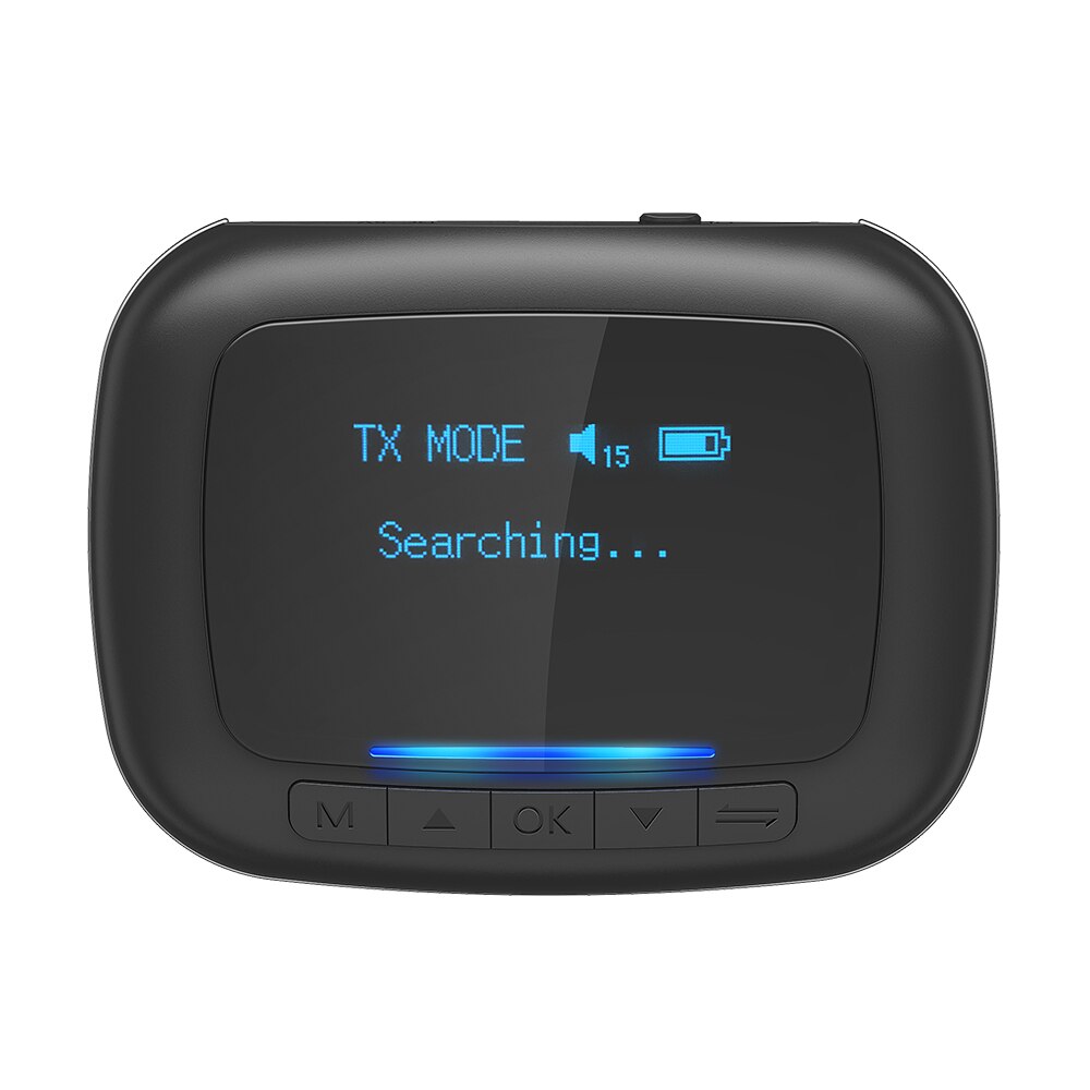 Adaptor Bluetooth 5.0 BlitzWolf, OLED, Receptor 3,5 mm, Aux 2RCA, Adaptor wireless, Negru