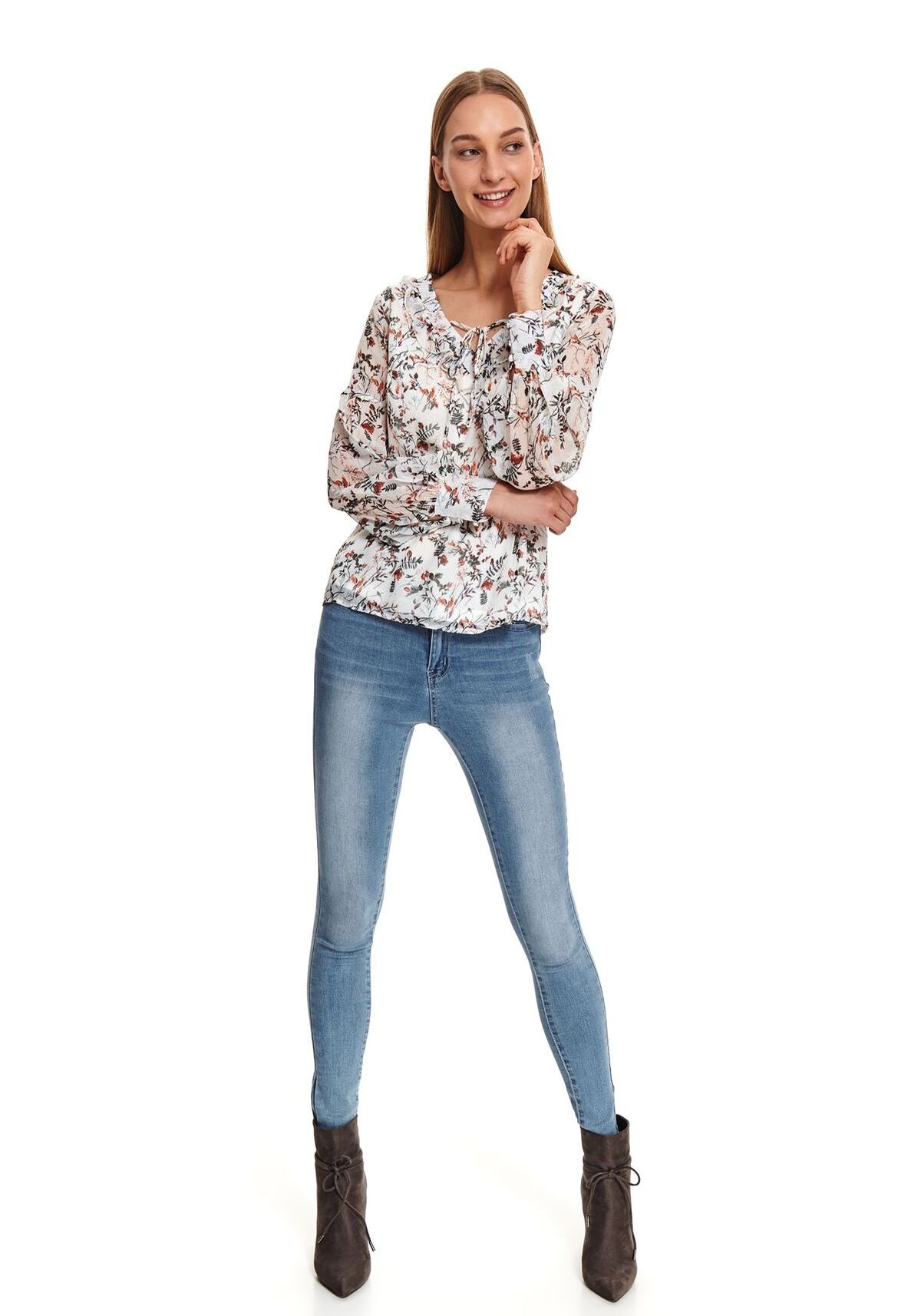 Camasa cu maneci lungi pentru femei, TOP SECRET, SKL3126, Alb