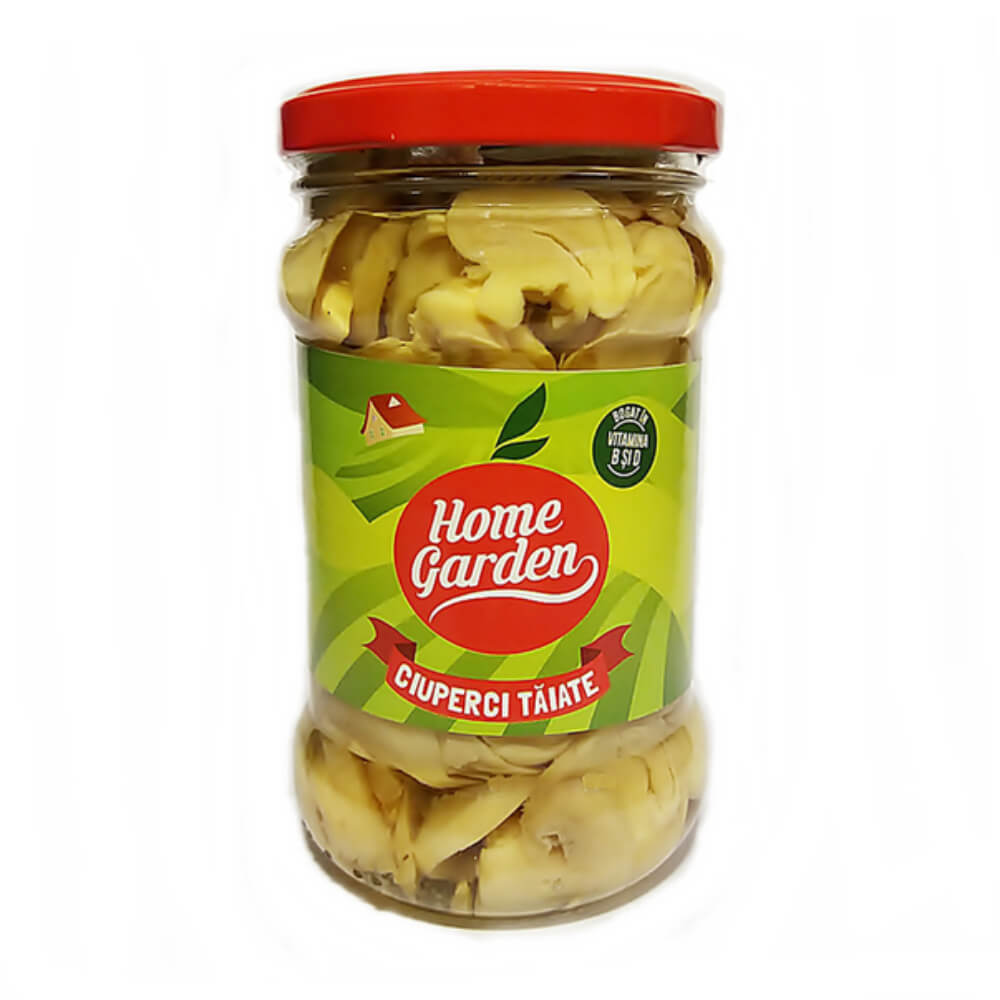 Bax 10 Borcane Ciuperci Taiate HOME GARDEN, 320 ml/280 g