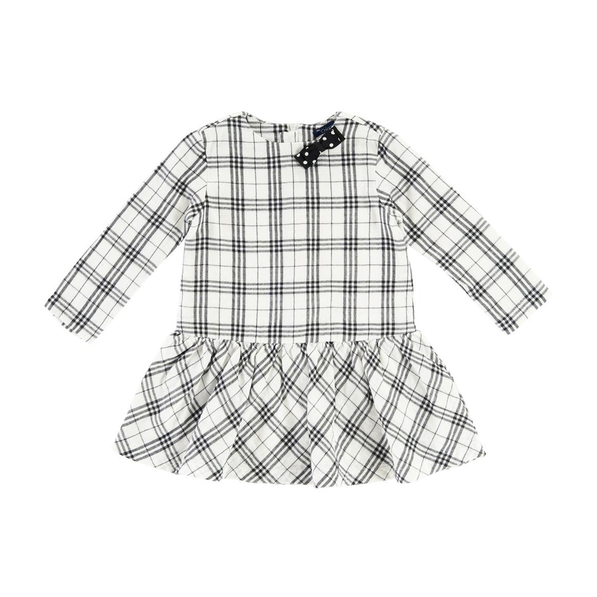 Rochie carouri alb negru, maneca lunga, Chicco, 7 ani