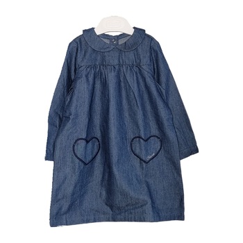 Rochie maneca lunga, denim subtire, Chicco, 86 cm 18 luni Rochie maneca lunga, denim subtire, Chicco, 86 cm 18 luni