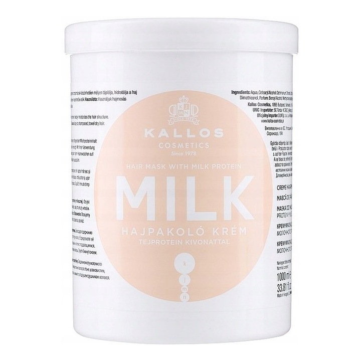 Kallos Milk Hair Mask masca pentru intarire cu efect de hidratare 1000 ml