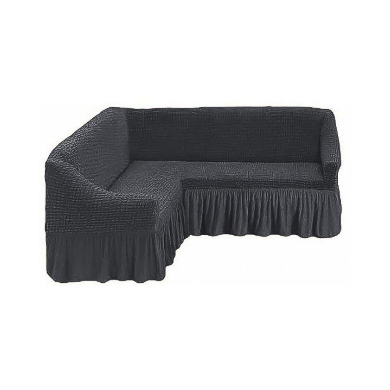 Husa Elastica si Creponata cu Volan pentru Coltar, Cenusiu