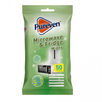 Servetele umede Pureven antibacteriene Microwawe & Fridge 50 bucati Servetele umede Pureven antibacteriene Microwawe & Fridge 50 bucati
