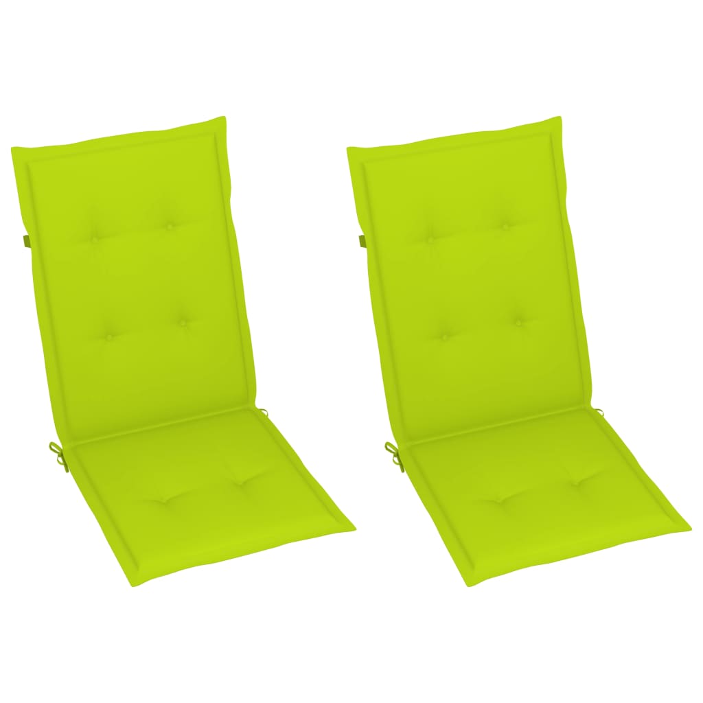 Set de 2 perne de scaun de gradina vidaXL, Tesatura, 120 x 50 x 4 cm, Verde