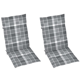 Set de 2 perne de scaun de gradina vidaXL, Tesatura, 120 x 50 x 4 cm, Model carouri, Gri Set de 2 perne de scaun de gradina vidaXL, Tesatura, 120 x 50 x 4 cm, Model carouri, Gri