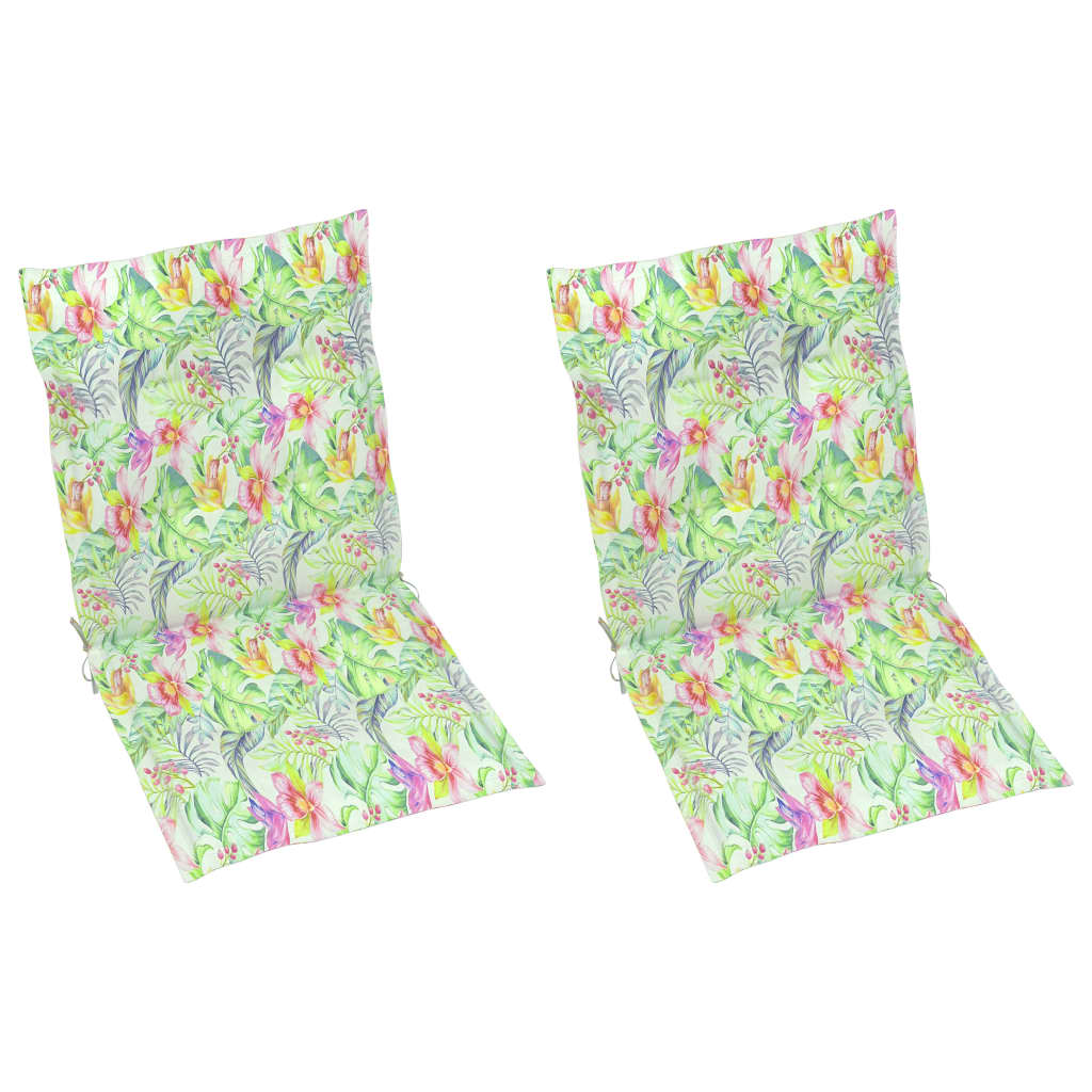 Set de 2 perne cu model pentru scaun de gradina, vidaXL, Tesatura, 100 x 50 x 4 cm, Multicolour