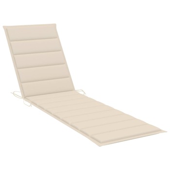 Perna de sezlong, vidaXL, Poliester, 200 x 50 x 4 cm, Crem Perna de sezlong, vidaXL, Poliester, 200 x 50 x 4 cm, Crem