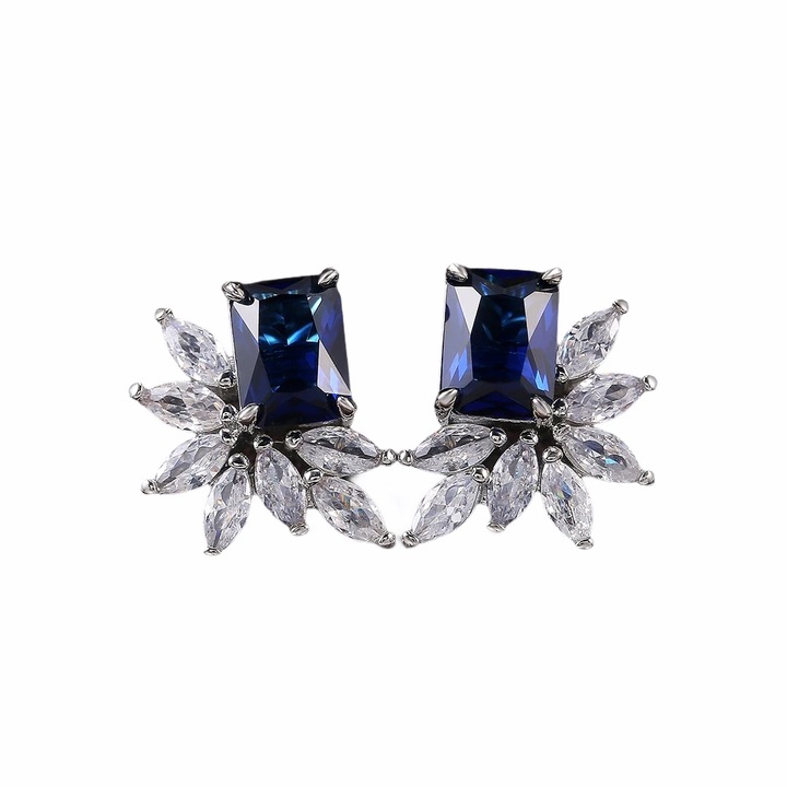 Cercei argintii, cu pietre din zirconiu, Sindy C3, Pursehuit