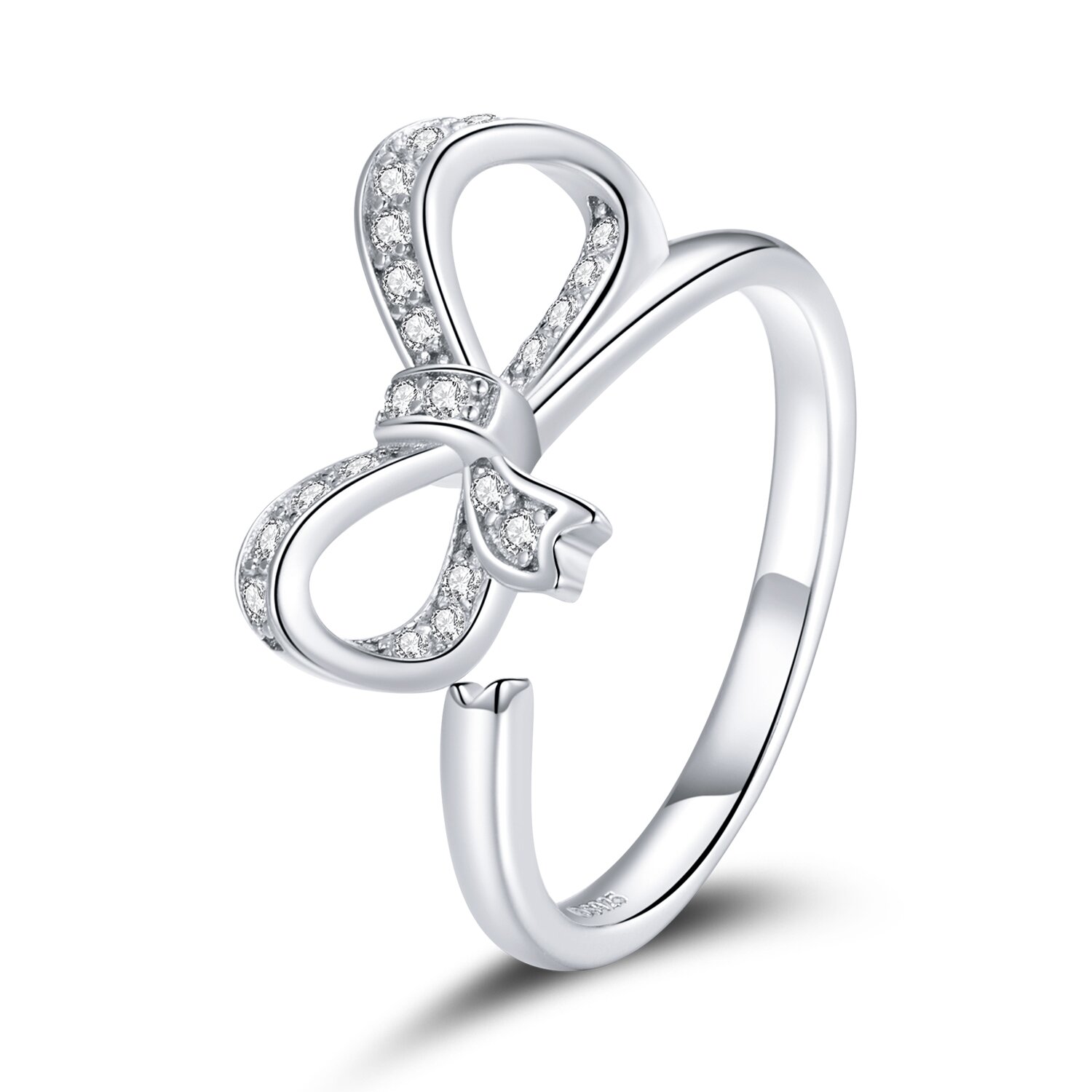 Inel din argint reglabil Glamour Bow