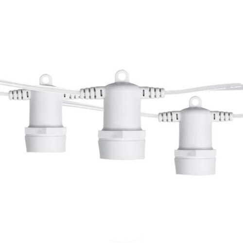 Cablu Alb Ghirlanda luminoasa 10 m cu 20 fasunguri E27 interconectabila