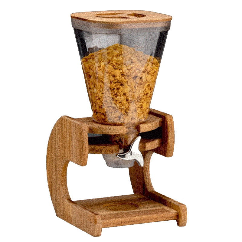 Dispenser RAKI 5,5l cereale,fulgi porumb,nuci cu suport bambus