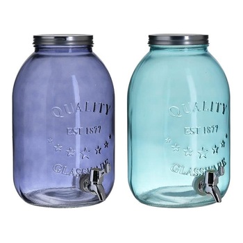 Set 2 vase limonada din sticla cu capac metalic Purple Blue 4,5 L Set 2 vase limonada din sticla cu capac metalic Purple Blue 4,5 L