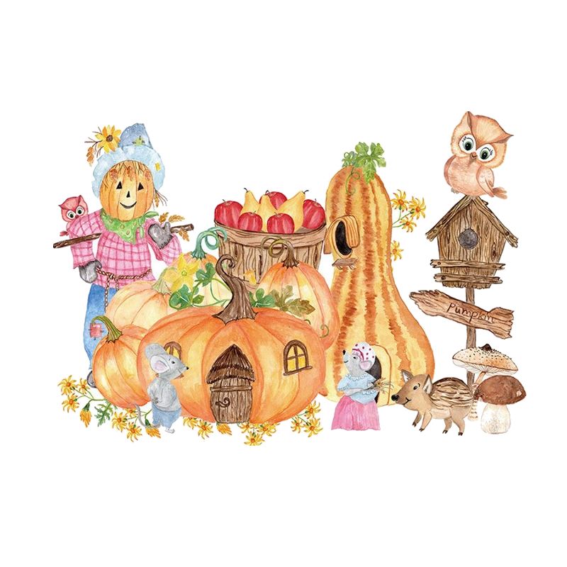 Sticker autocolant pentru camera copiilor Scarecrow, 50x70 cm, multicolor