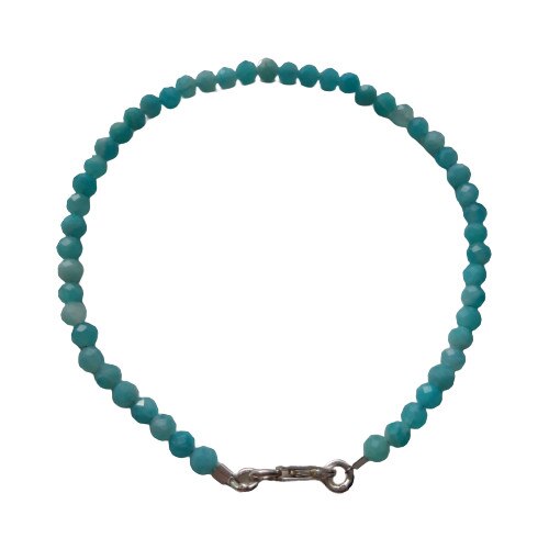 Bratara amazonit, inchizatoare argint
