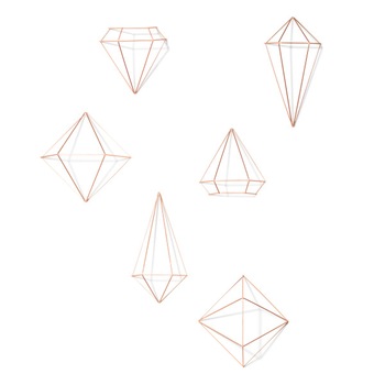 Set 6 prisme de decor pentru perete, cupru, 25.4 x 22.86 x 22.2 cm, 15.8 x 31.1 x 13.9 cm si 17.7 x 18.4 x 15.8 cm Set 6 prisme de decor pentru perete, cupru, 25.4 x 22.86 x 22.2 cm, 15.8 x 31.1 x 13.9 cm si 17.7 x 18.4 x 15.8 cm