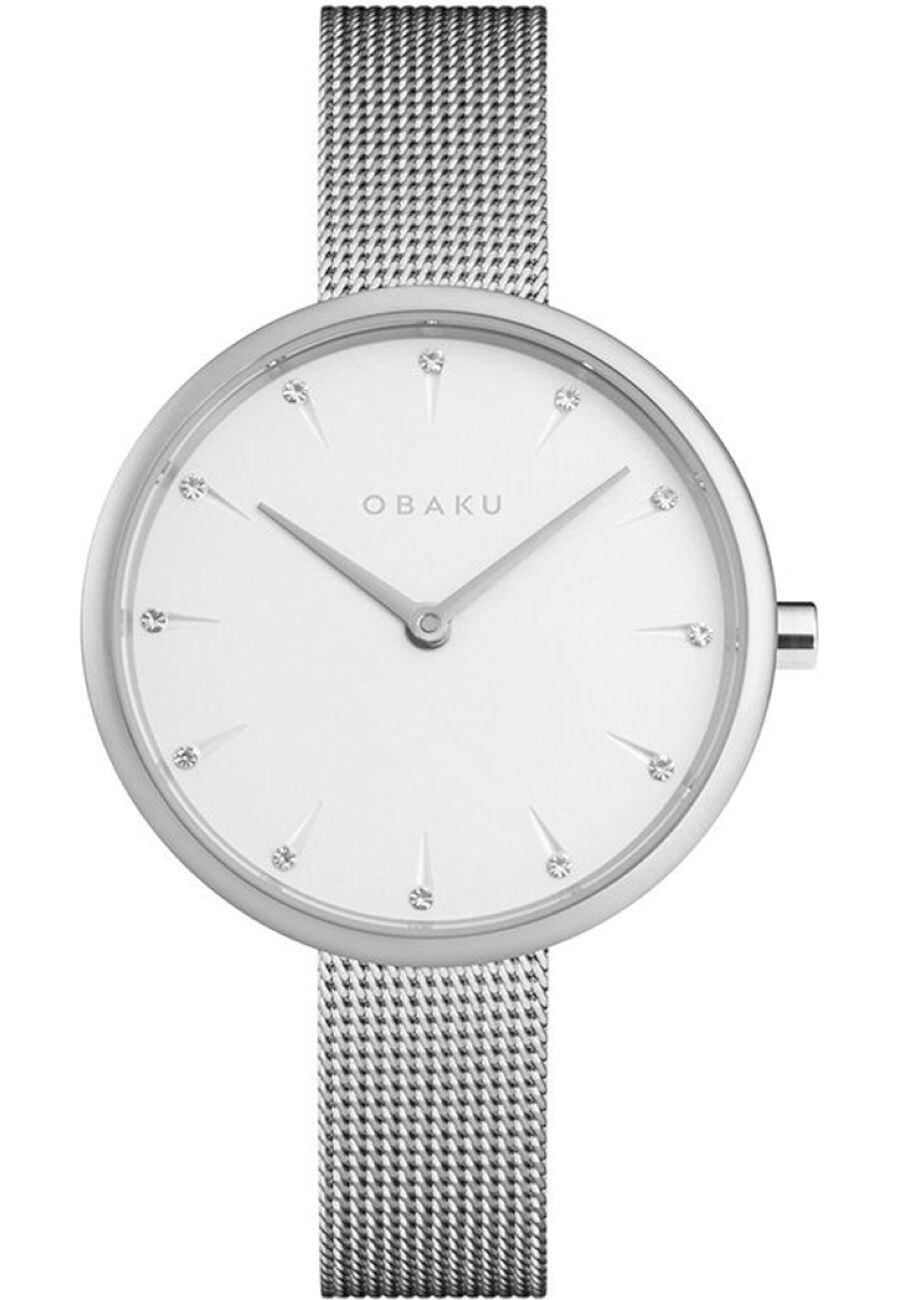 Ceas unisex Obaku V233LXCIMC, 30 mm, Argintiu