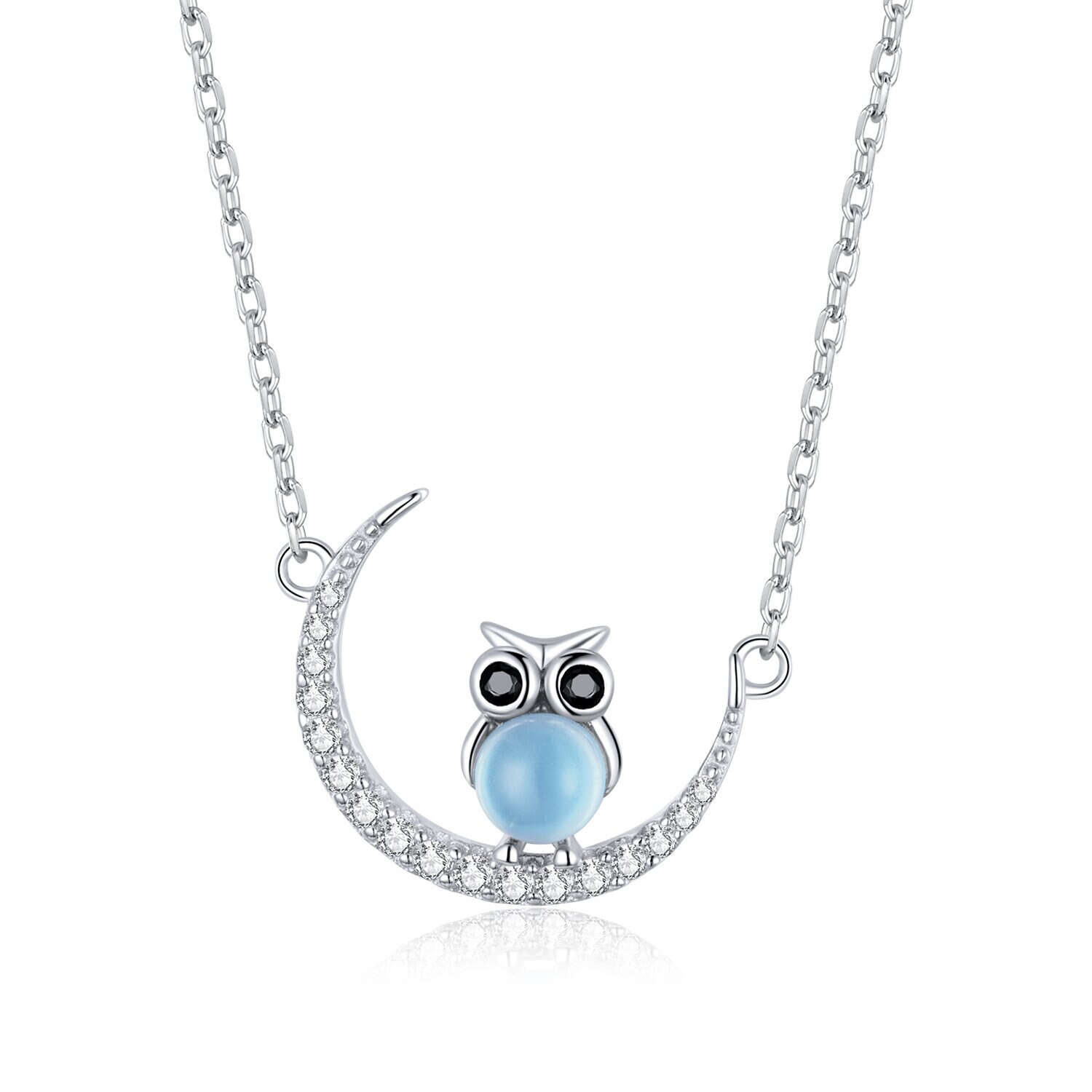 Colier din argint Owl's Moon