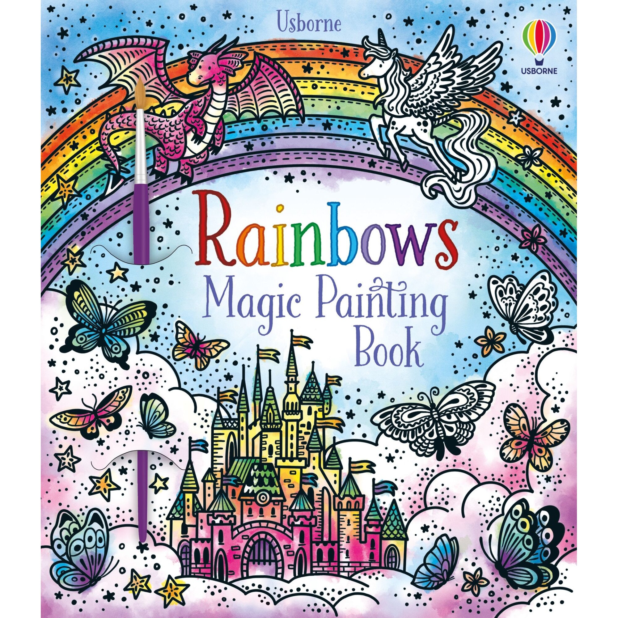 Carte de pictat doar cu apa, Rainbows Magic Painting Book, Usborne, Abigail Wheatley
