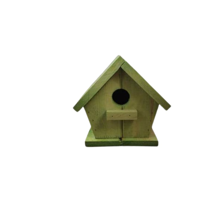 Casuta pasari, Lemn, 18cm, Verde