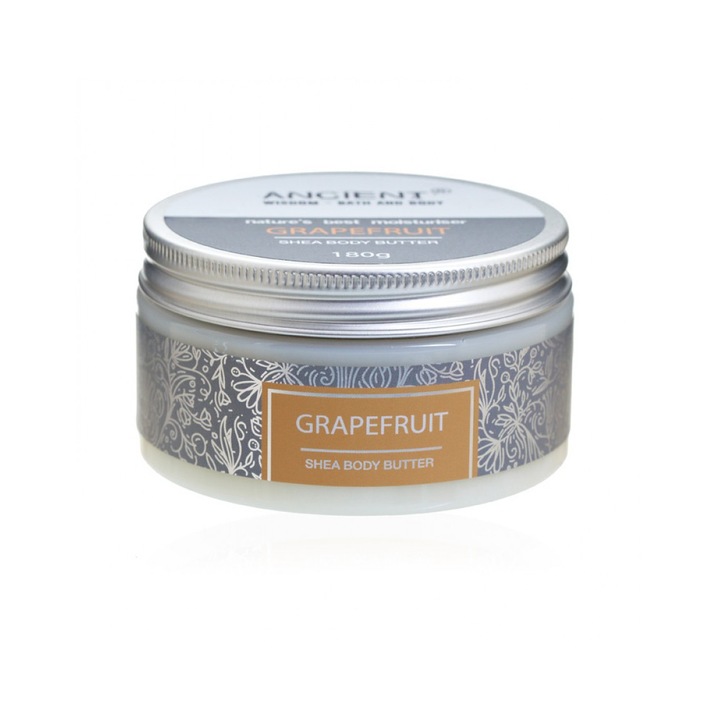 Unt de corp cu shea, Ancient Wisdom, 100% natural, cu aroma de grapefruit, 180 g